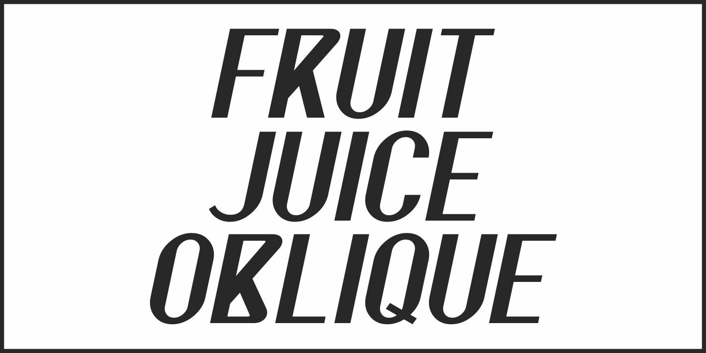 Fruit Juice JNL Oblique Font preview